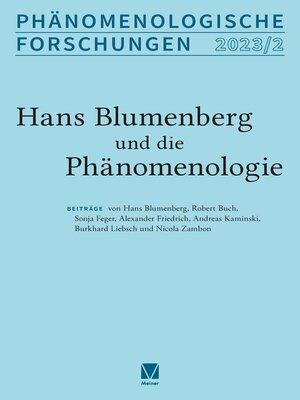cover image of Hans Blumenberg und die Phänomenologie